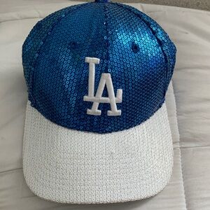 PINK Victoria's Secret Blue and White Sequin  Hat